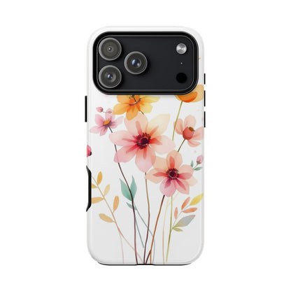 iPhone 17 Pro Max / Glossy Phone Case - Boho Chic Watercolour Blooms Design Phone Case