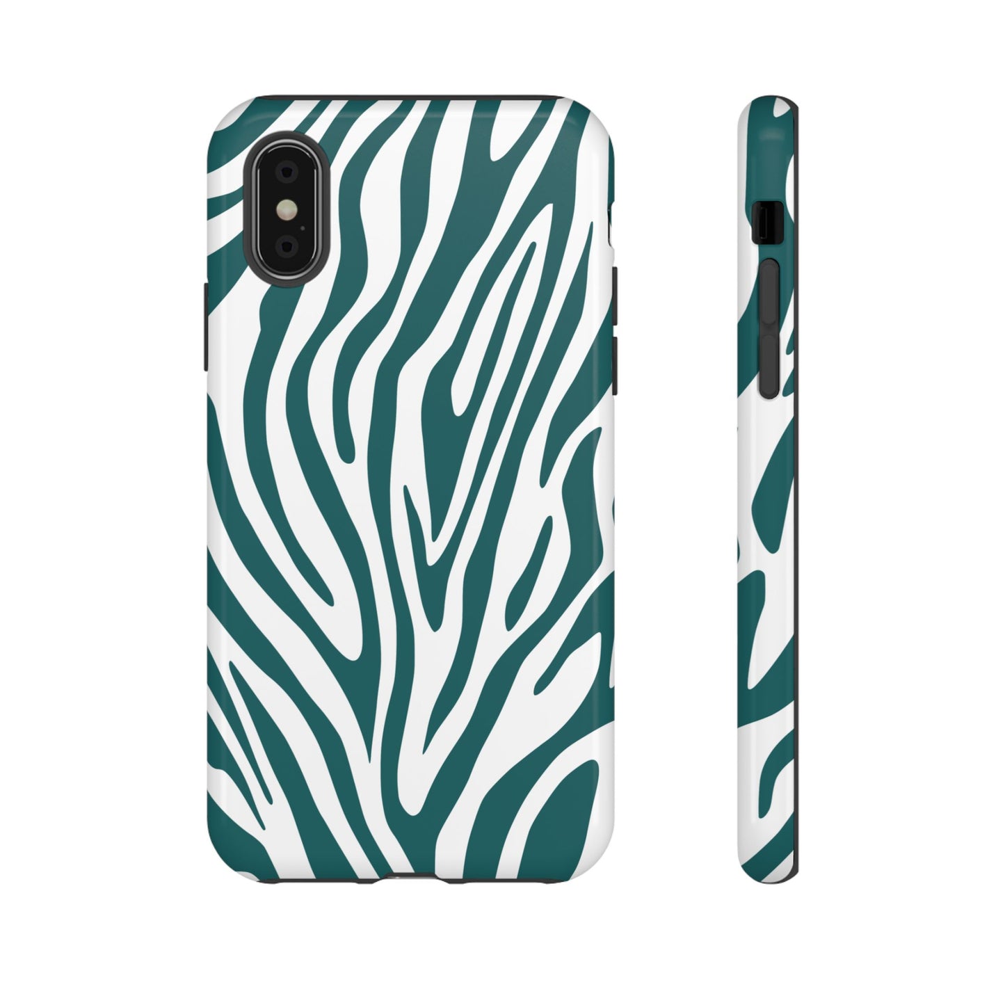 Graphic Teal Tiger Print Phone Case
