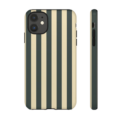 iPhone 11 / Glossy Phone Case - ’Green & Beige Stripe Pattern’ Phone Case