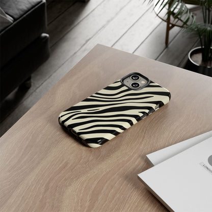 Modern Neutral Zebra Print Phone Case