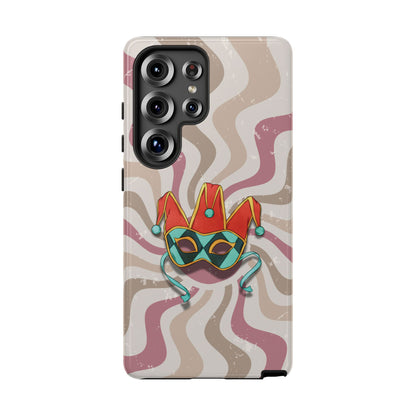 Venetian Jester Mask – Pink Retro Soft Revival Phone Case - Pink Phone Case - Samsung Galaxy S25 Ultra / Glossy