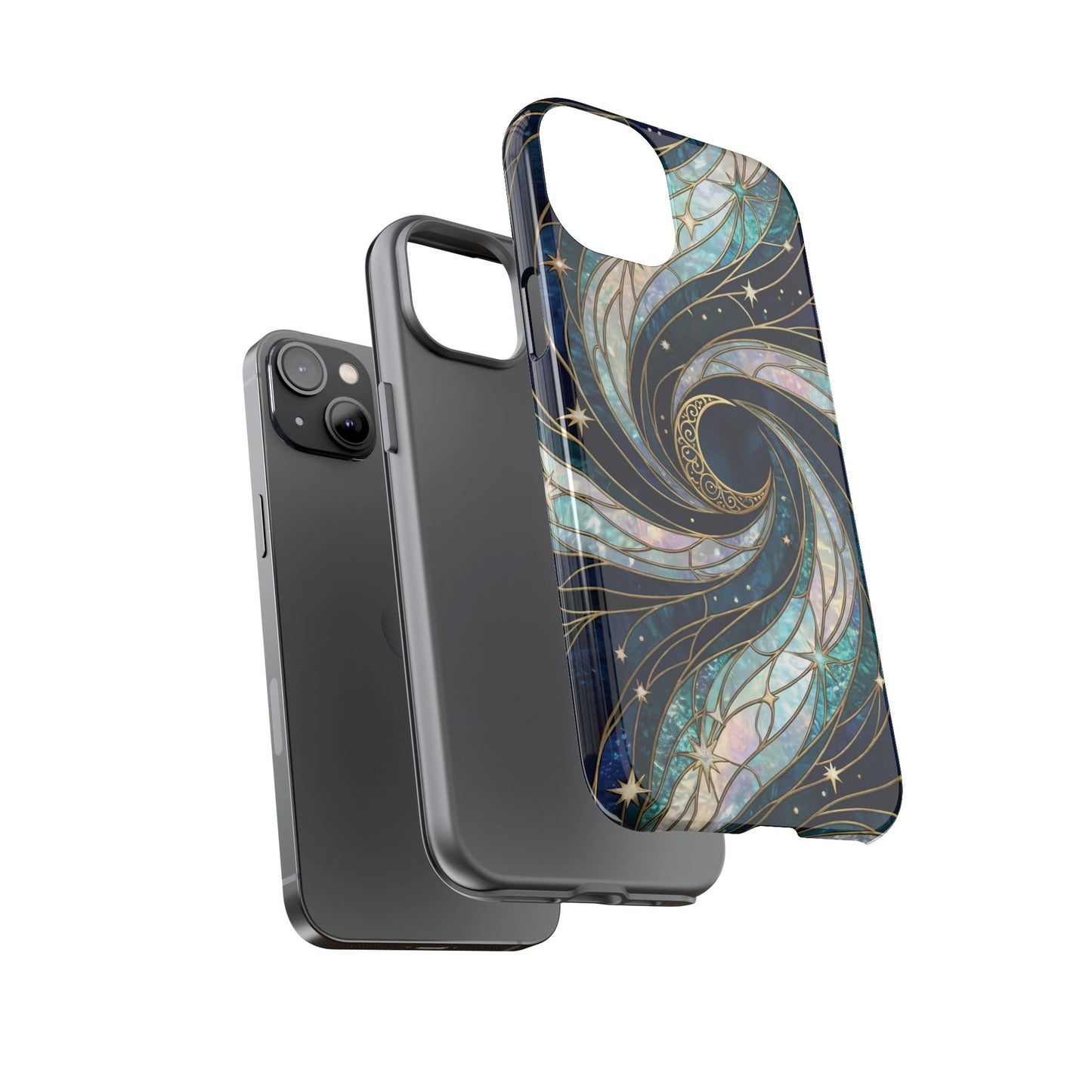 Elegant Navy & Teal Celestial Swirl Phone Case