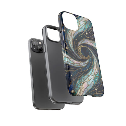 Elegant Navy & Teal Celestial Swirl Phone Case