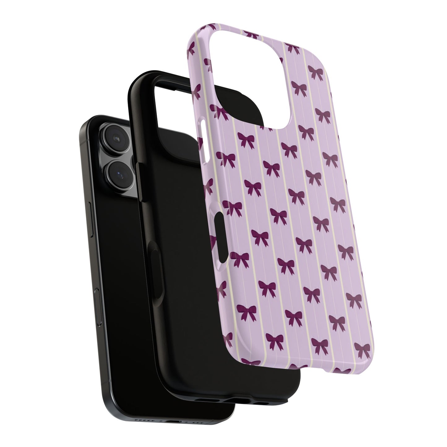 Retro Plum Purple Bow Pattern Phone Case