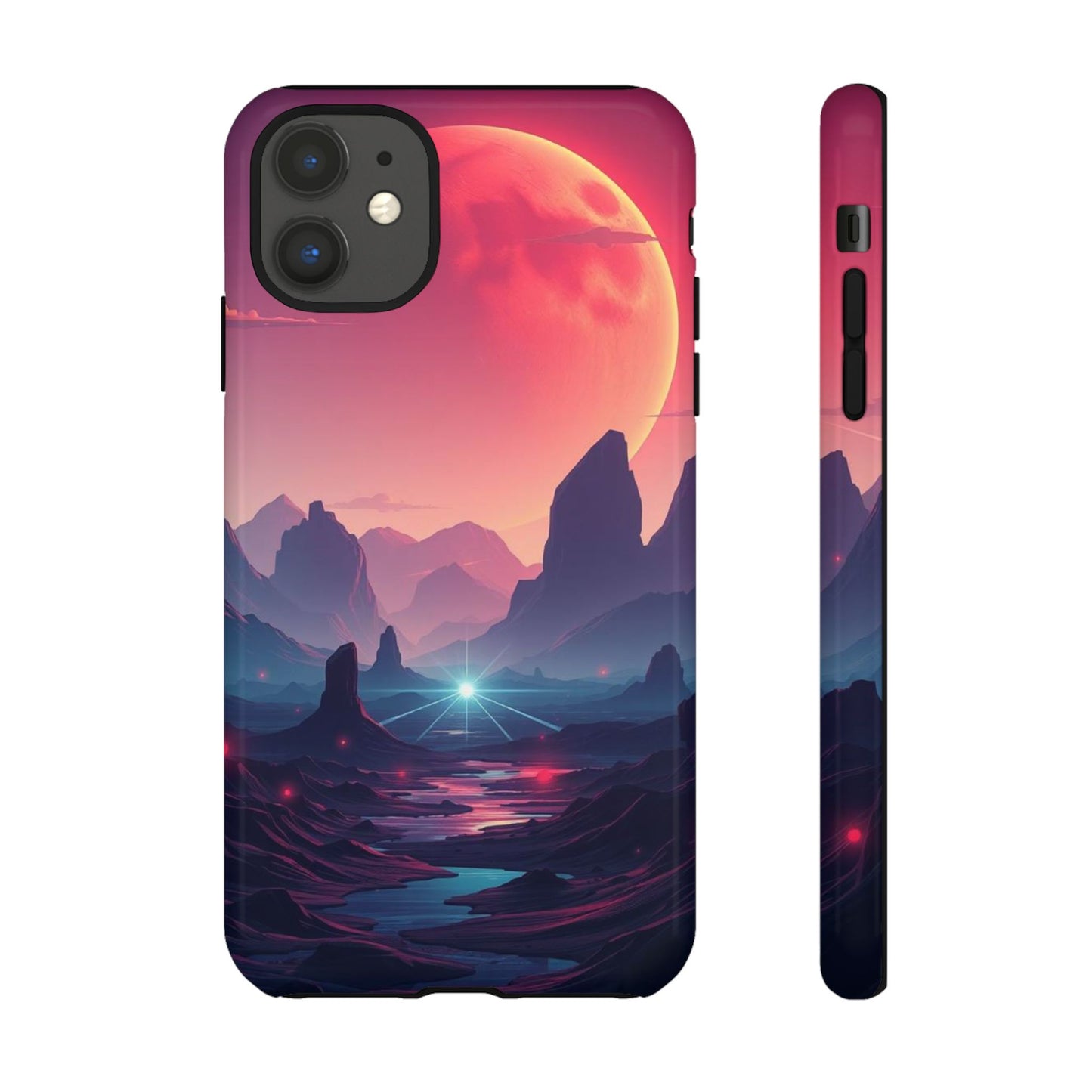 iPhone 11 / Glossy Phone Case - Alien Moon Landscape Design Phone Case