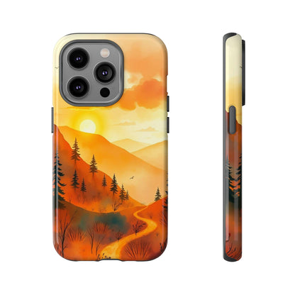 iPhone 14 Pro / Glossy Phone Case - Golden Sunset Design Phone Case