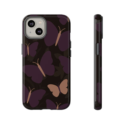 Minimalist Purple Butterfly Pattern Phone Case - Purple Phone Case - iPhone 14 / Glossy