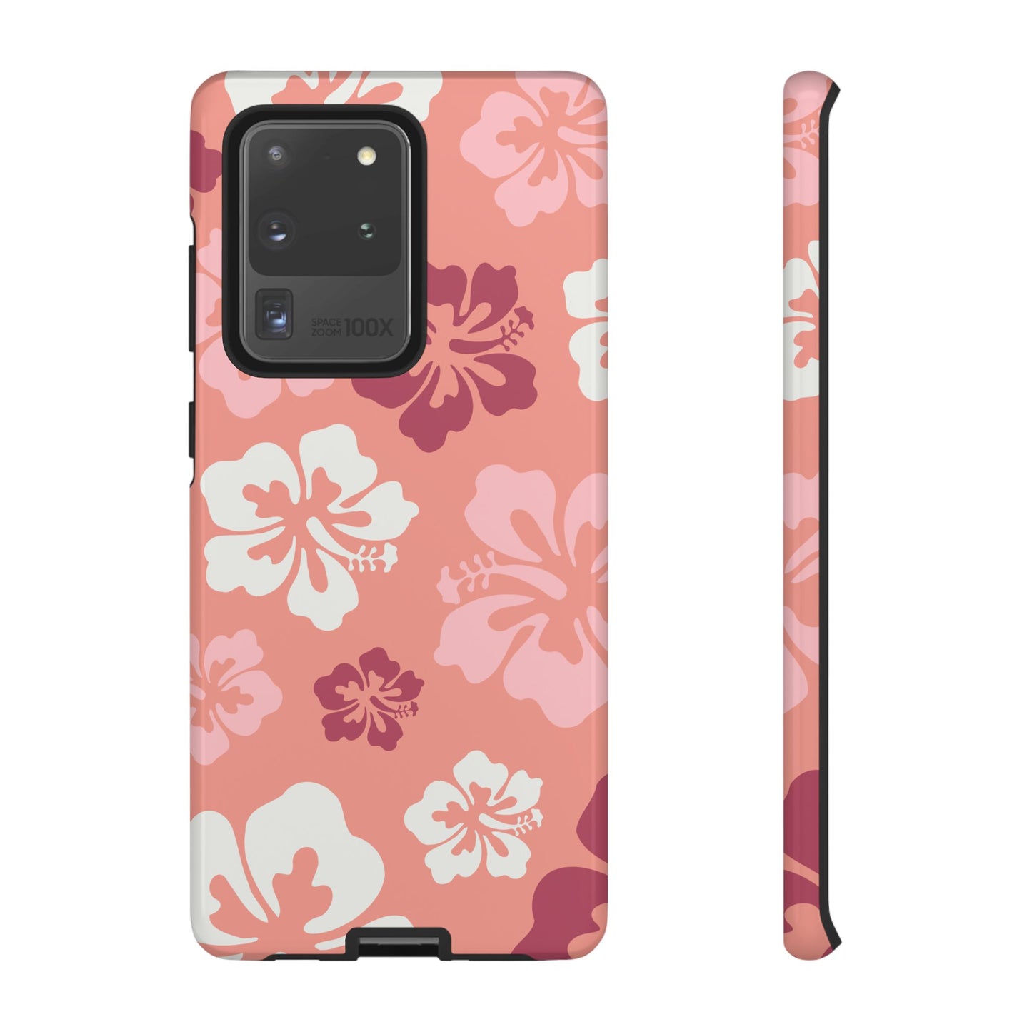 Samsung Galaxy S20 Ultra / Glossy Phone Case - ’Pink Hibiscus Retro Pattern #3’ Phone Case