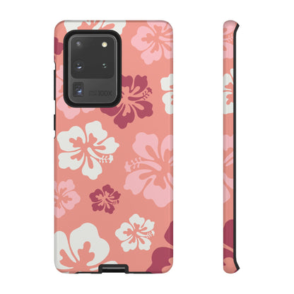 Samsung Galaxy S20 Ultra / Glossy Phone Case - ’Pink Hibiscus Retro Pattern #3’ Phone Case