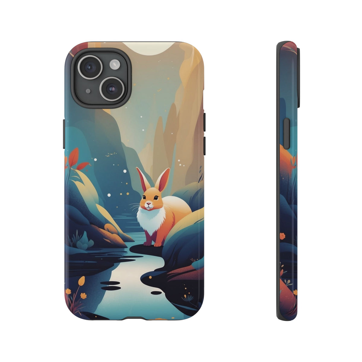 Stylised Rabbit Design Phone Case - Multicolor Phone Case - iPhone 15 Plus / Glossy