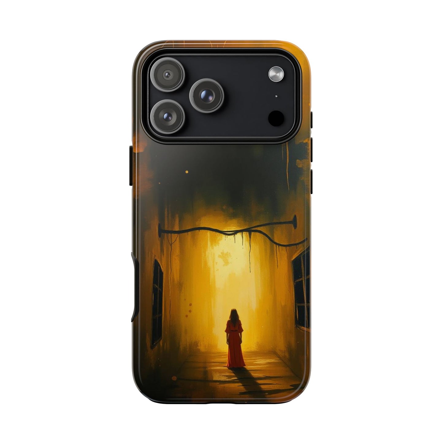 iPhone 17 Pro Max / Glossy Phone Case - Acrylic Gothic Woman in Red Phone Case