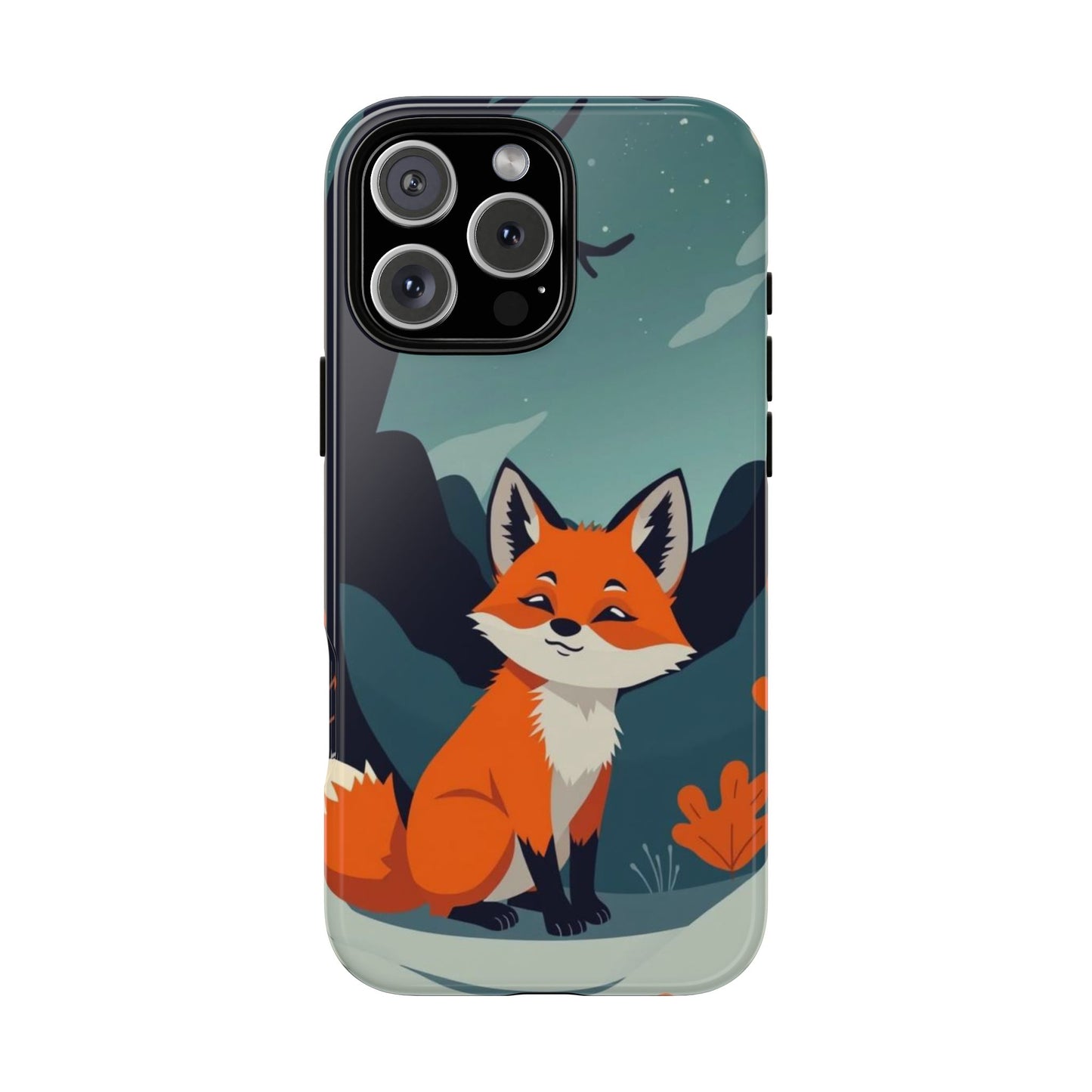 iPhone 16 Pro Max / Glossy Phone Case - Cute Fox Design Phone Case