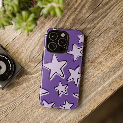 Violet Purple Doodle Star Phone Case