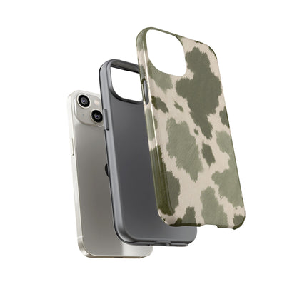 Stylish Olive Green Cow Print Phone Case