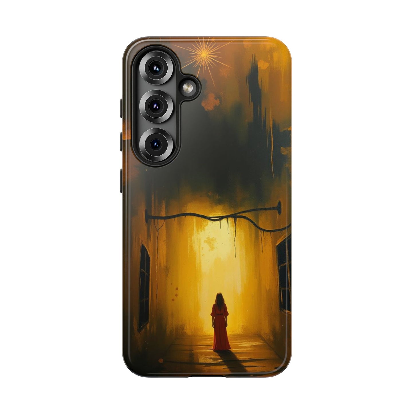 Samsung Galaxy S25 / Glossy Phone Case - Acrylic Gothic Woman in Red Phone Case