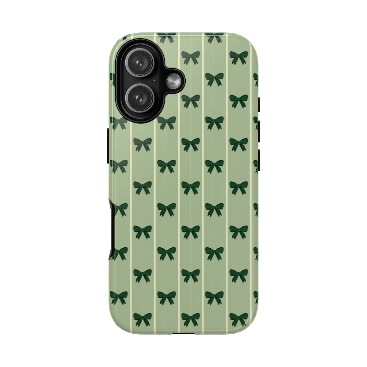 Retro Forest Green Bow Pattern Phone Case