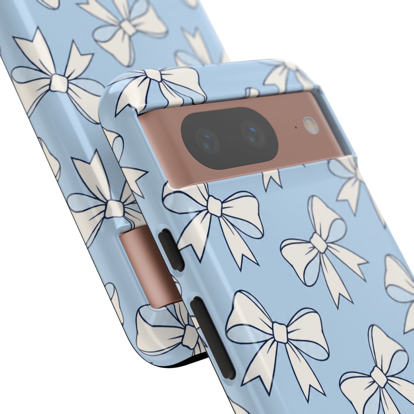 Chic Powder Blue Bow Pattern Phone Case