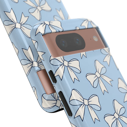 Chic Powder Blue Bow Pattern Phone Case
