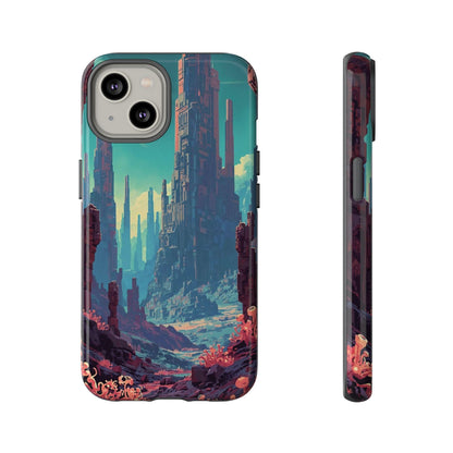 Alien Monolith Valley Sci-fi Phone Case - Pink Phone Case - iPhone 14 / Glossy