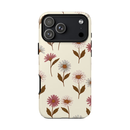 Pretty Cream & Rose Daisy Pattern Phone Case