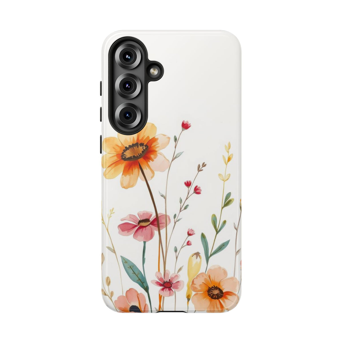 Boho Chic Watercolour Wild Blooms Pattern Phone Case - Multicolor Phone Case - Samsung Galaxy S25 Plus / Glossy