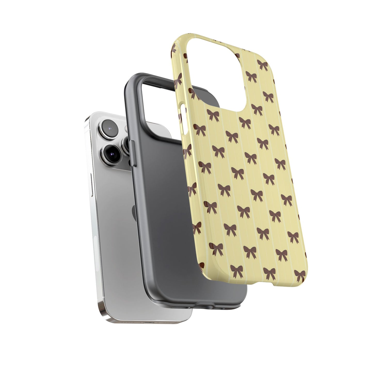 Retro Chocolate Brown Bow Pattern Phone Case