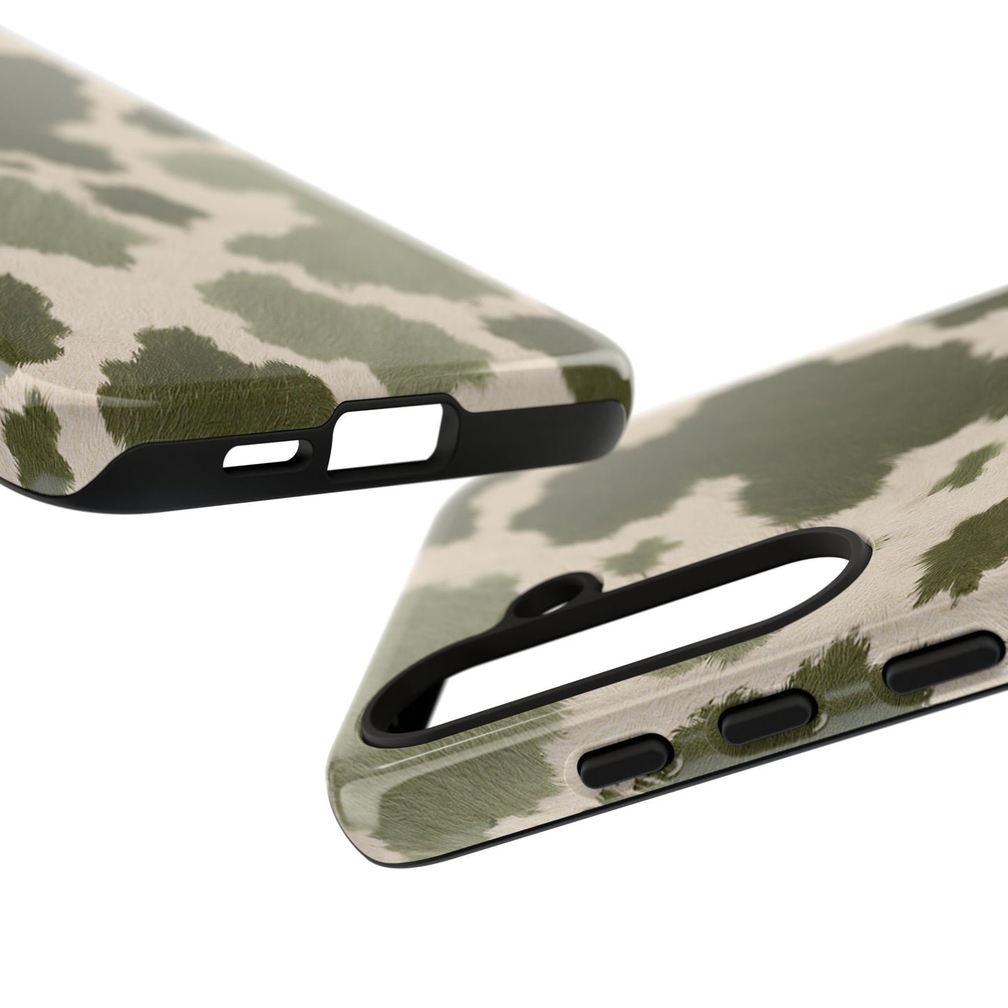 Stylish Olive Green Cow Print Phone Case