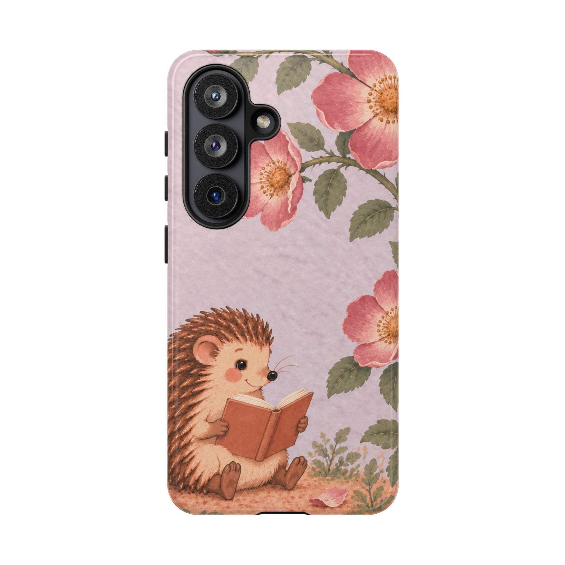 Whimsical Lilac Hedgehog and Wild Rose Phone Case - Purple Phone Case - Samsung Galaxy S26 / Glossy