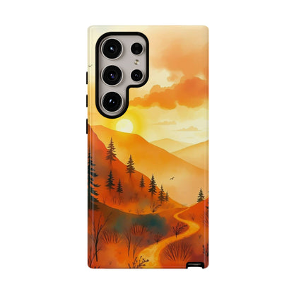 Samsung Galaxy S24 Ultra / Glossy Phone Case - Golden Sunset Design Phone Case