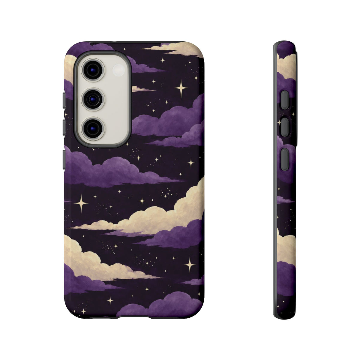 Illustrated Purple Clouds & Stars Phone Case