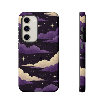 Illustrated Purple Clouds & Stars Phone Case