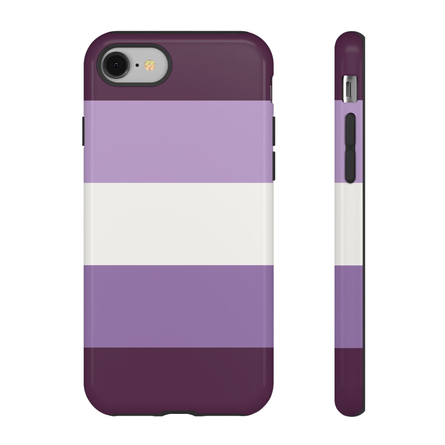 iPhone 8 / Glossy Phone Case - Purple Stripe Pattern Phone Case