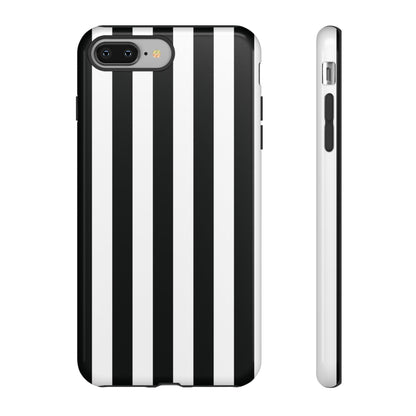 iPhone 8 Plus / Glossy Phone Case - Simple Black & White Stripe Pattern Phone Case