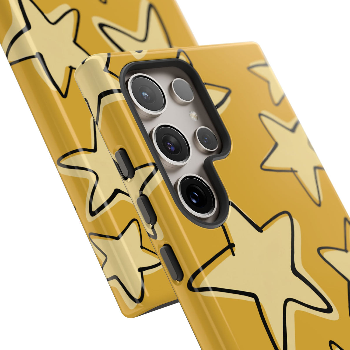 Golden Yellow Doodle Star Phone Case