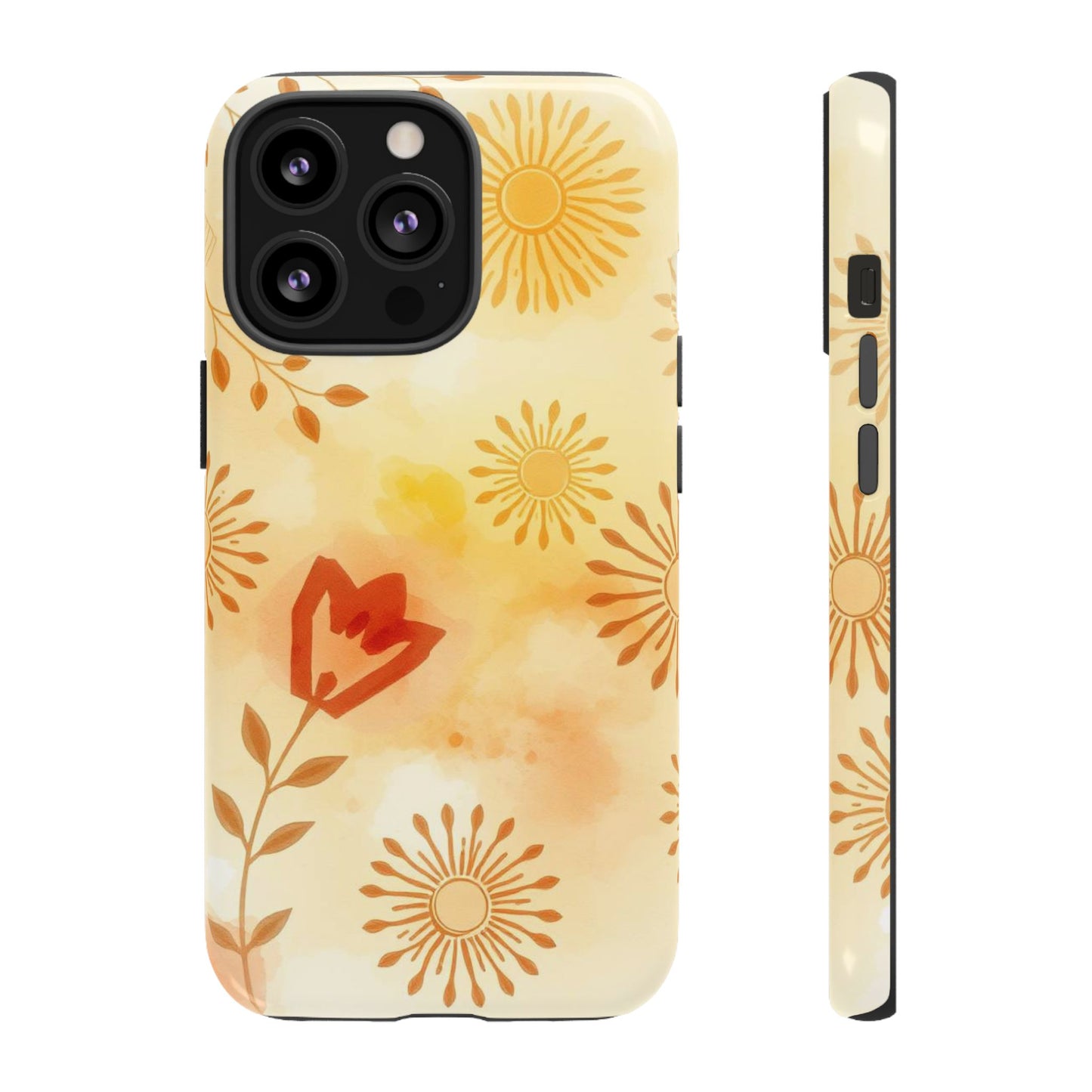 iPhone 13 Pro / Glossy Phone Case - Boho Chic Watercolour Pattern Phone Case