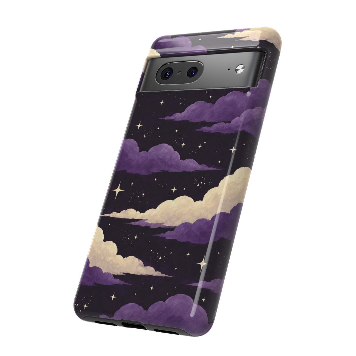 Illustrated Purple Clouds & Stars Phone Case