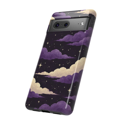 Illustrated Purple Clouds & Stars Phone Case