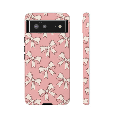 Chic Blush Pink Bow Pattern Phone Case