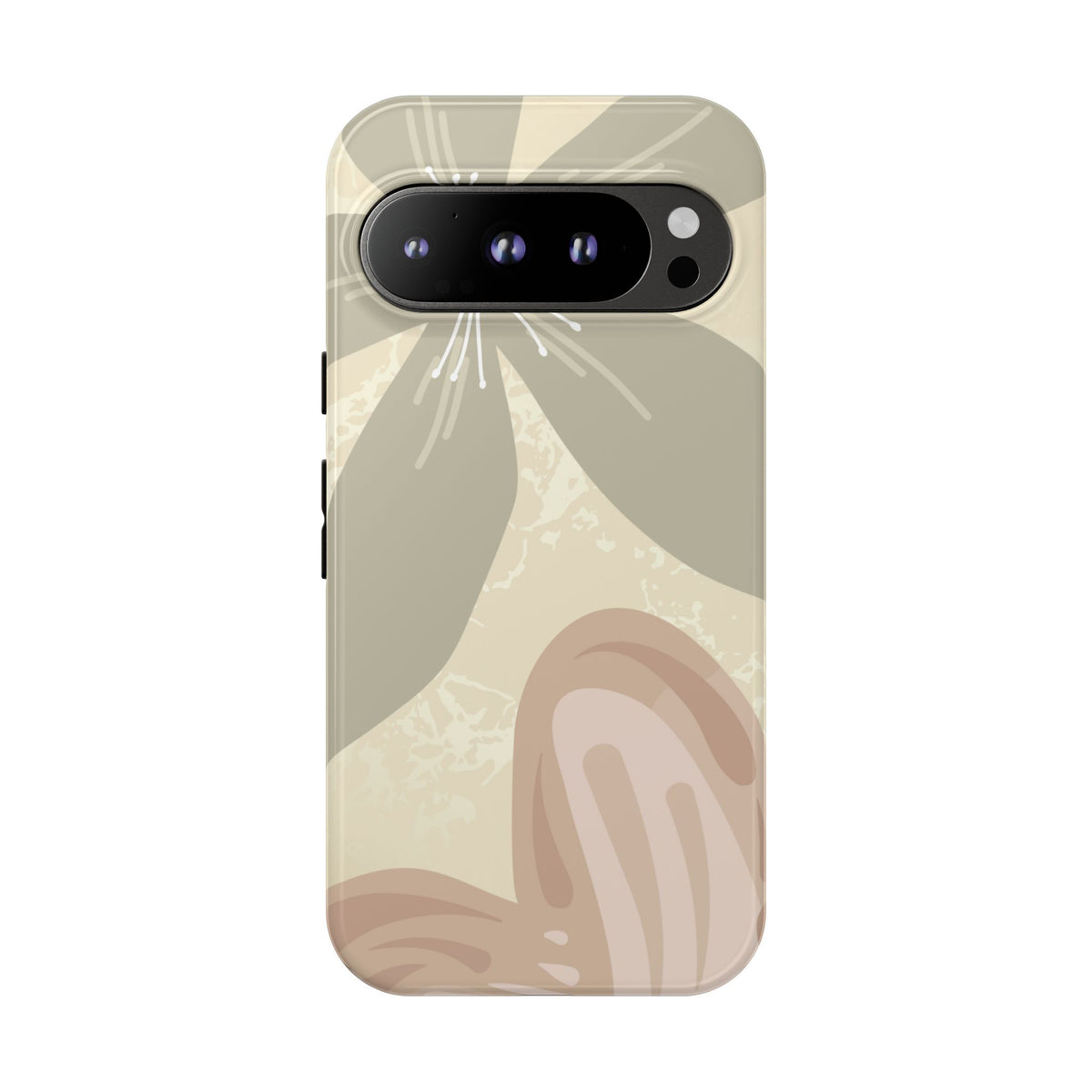 Hibiscus Heart Pattern Phone Case - Beige Phone Case - Google Pixel 9 Pro / Glossy