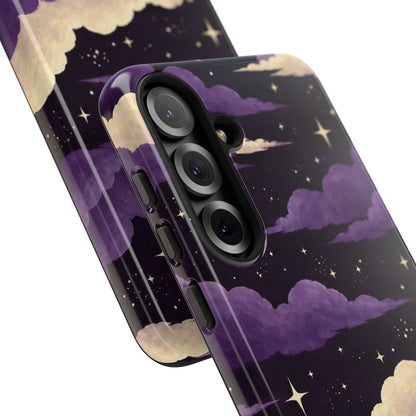 Illustrated Purple Clouds & Stars Phone Case