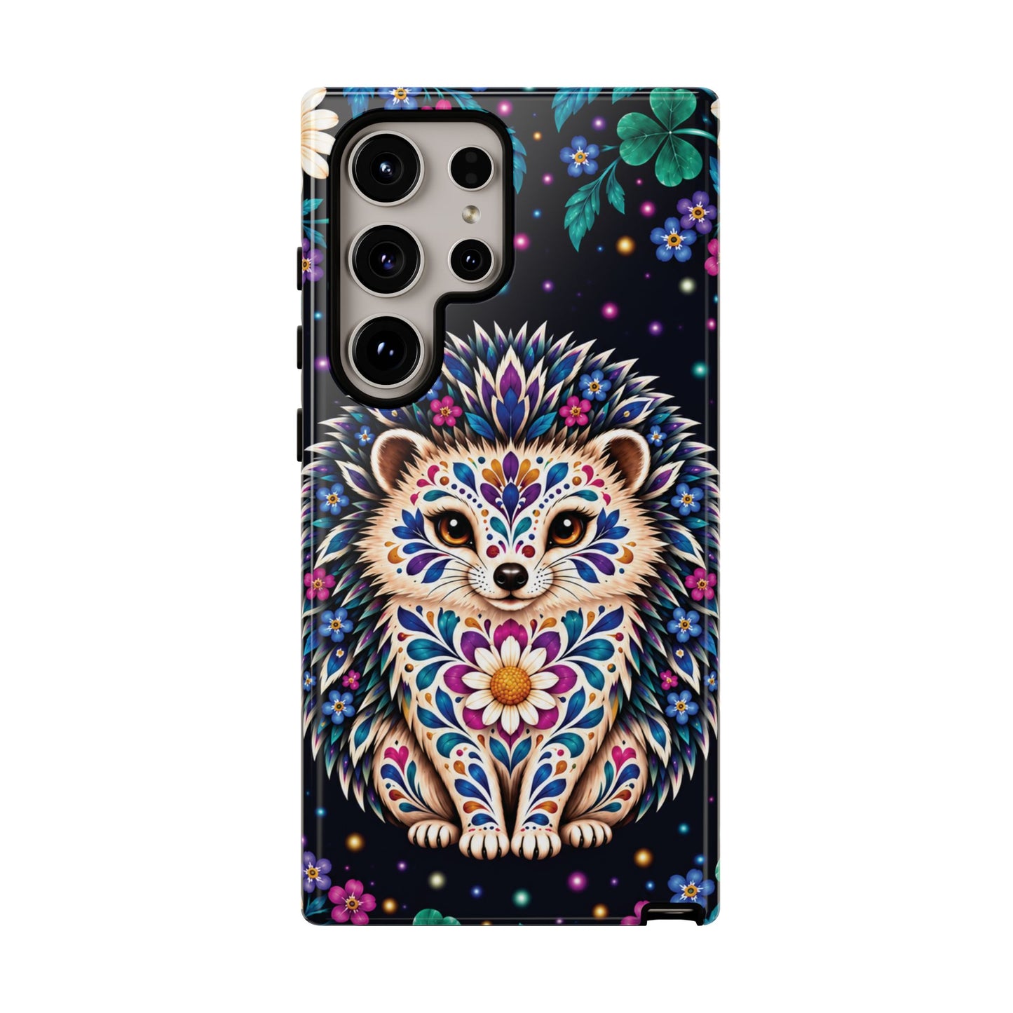 Vibrant Purple and Teal Calavera Hedgehog Phone Case - Multicolor Phone Case - Samsung Galaxy S24 Ultra / Glossy