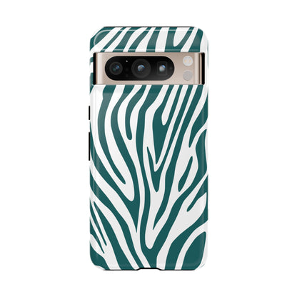 Graphic Teal Tiger Print Phone Case