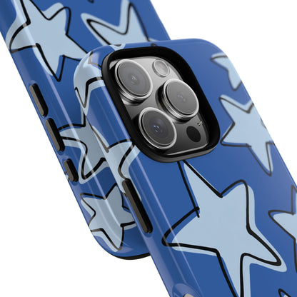 Cobalt Blue Doodle Star Phone Case