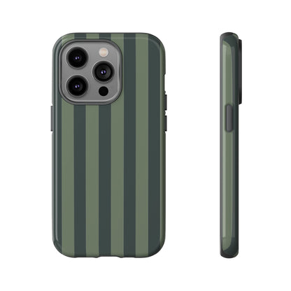 Dark Green Stripe Pattern Phone Case - Green Phone Case - iPhone 14 Pro / Glossy