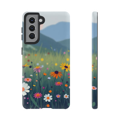 Samsung Galaxy S21 / Glossy Phone Case - Vibrant Meadow Design Phone Case