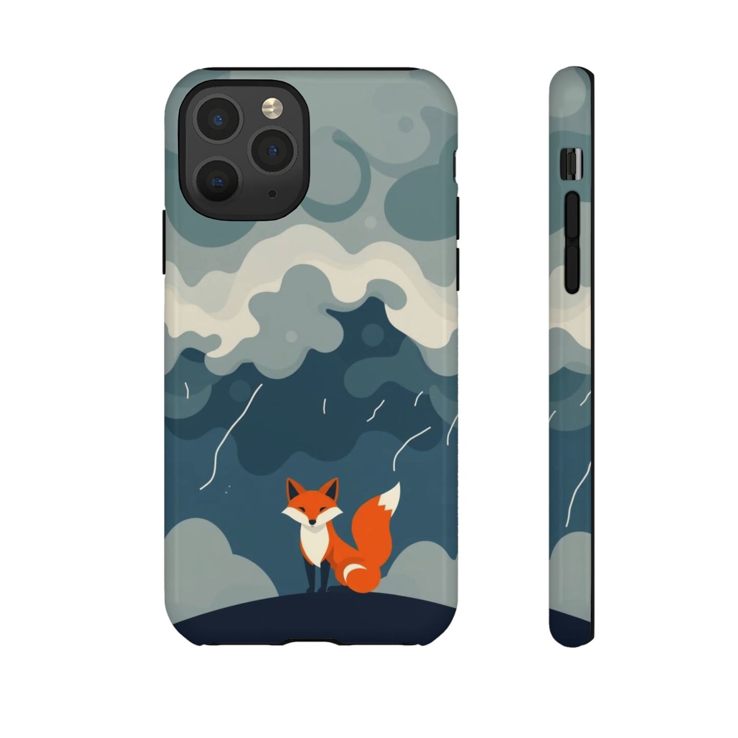iPhone 11 Pro / Glossy Phone Case - Stormy Fox Design Phone Case