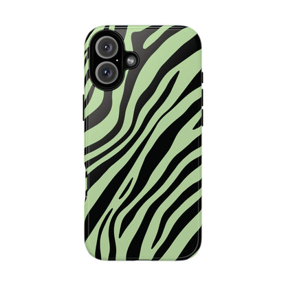 Modern Mint Zebra Print Phone Case