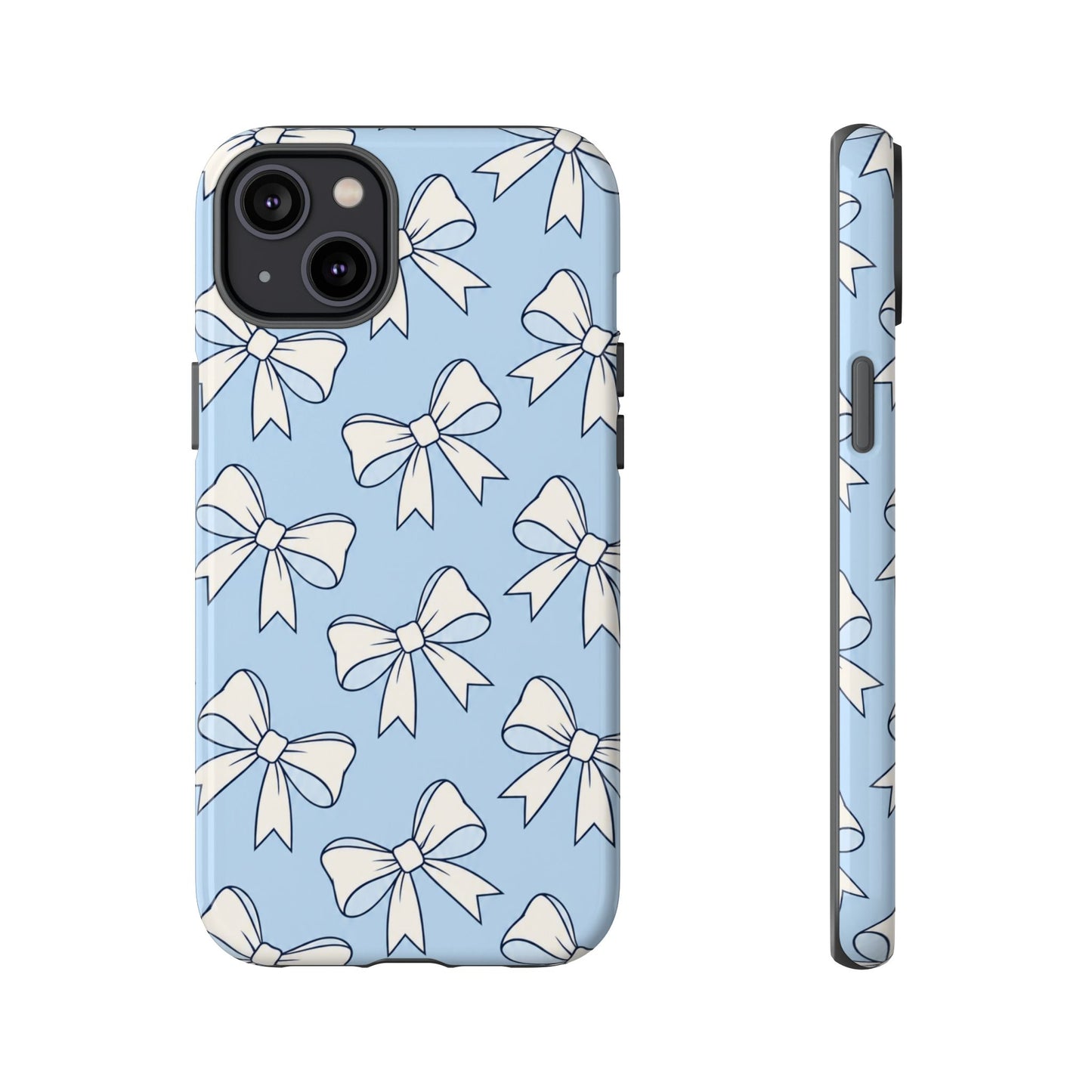 Chic Powder Blue Bow Pattern Phone Case