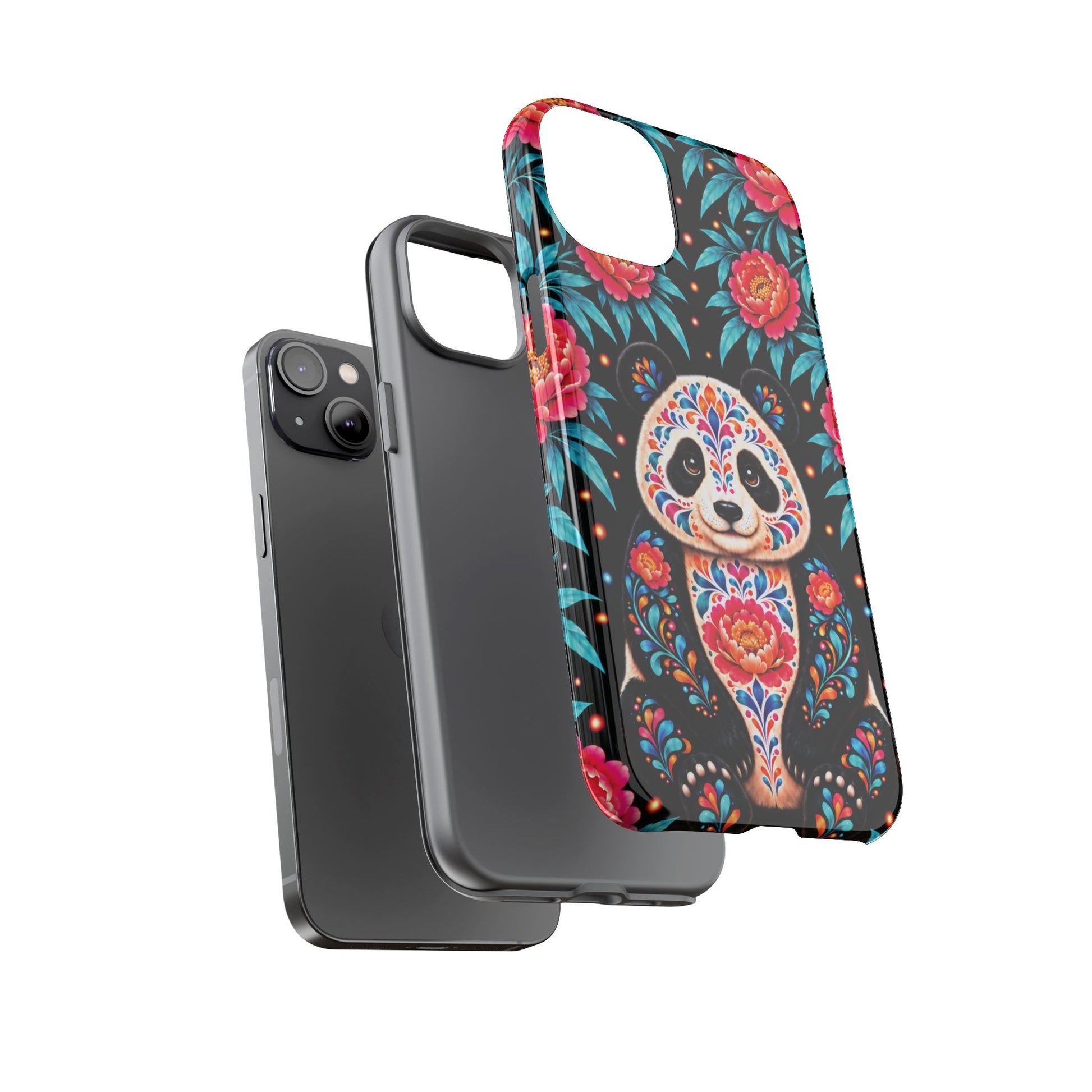 Cute Pink and Turquoise Calavera Panda Phone Case - Multicolor Phone Case