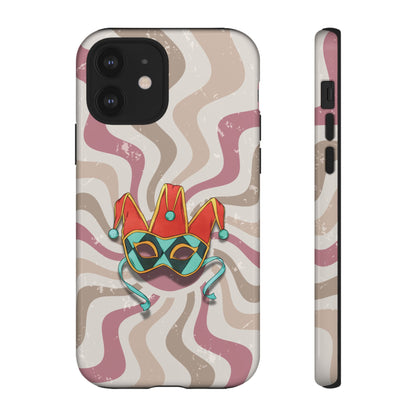 Venetian Jester Mask – Pink Retro Soft Revival Phone Case - Pink Phone Case - iPhone 12 / Glossy
